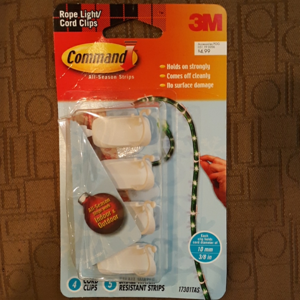 4 New Packs Command Rope Light Cord Clips - Picture 2 of 3